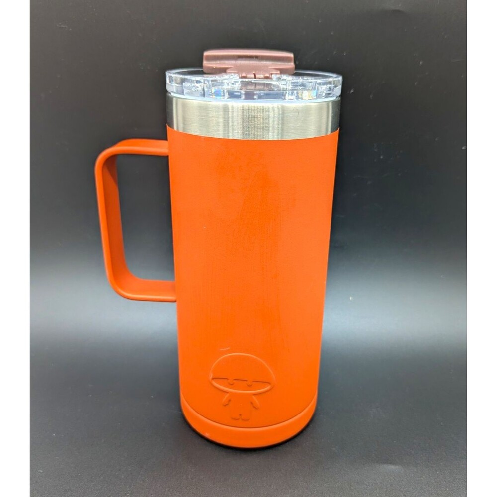 RYZE 16 oz Orange Insulated Tumbler Mug w/ Handle & Drink-Through Lid